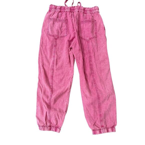 Anthropologie Rhys linen blend utility jogger pants pink size M - Picture 2 of 7